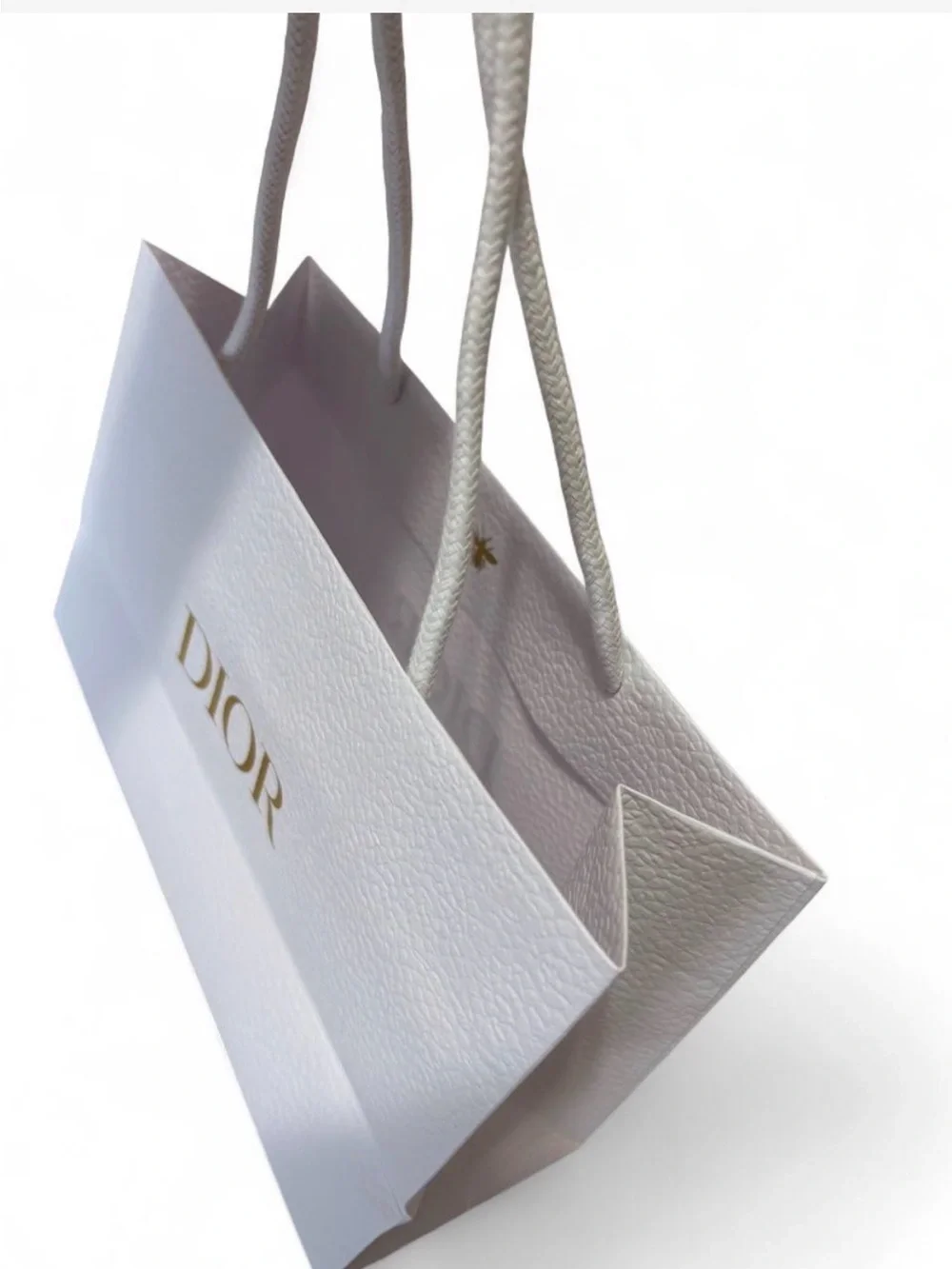 Dior White Gift Paper Bag Gold DIOR Logo
